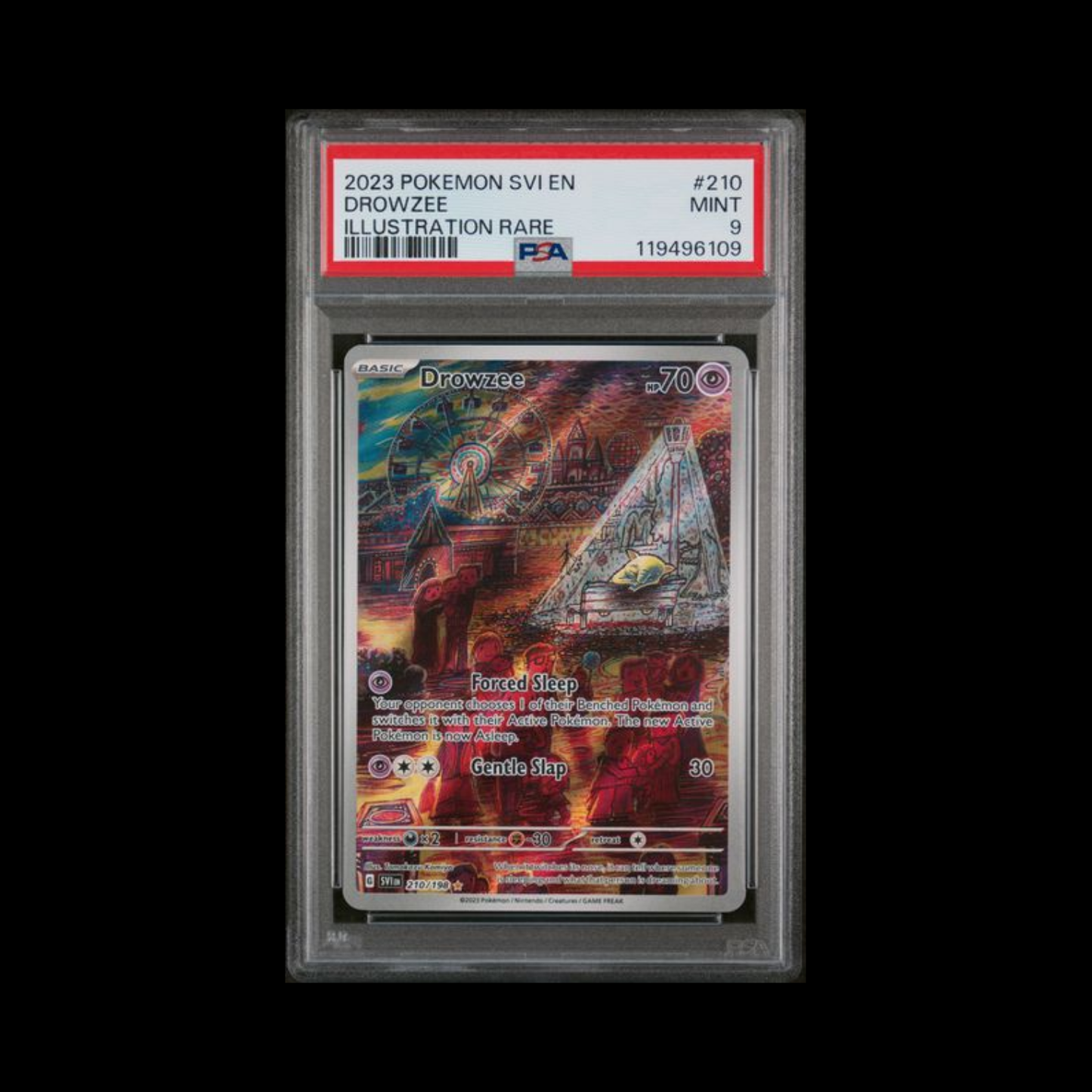 Pokemon Slab Drowzee 210 PSA 9 Mint 2023