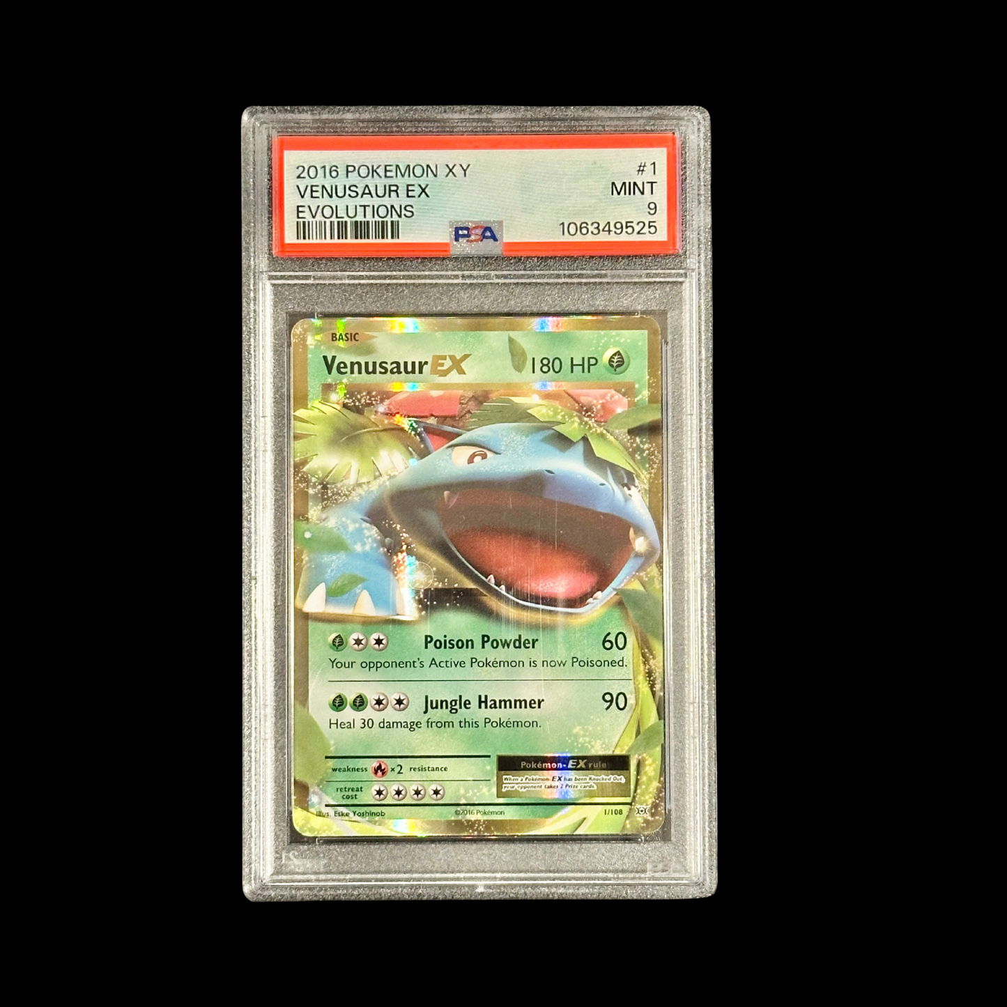 Pokemon Slab Venusaur EX 1/108 PSA 9 Mint 2016