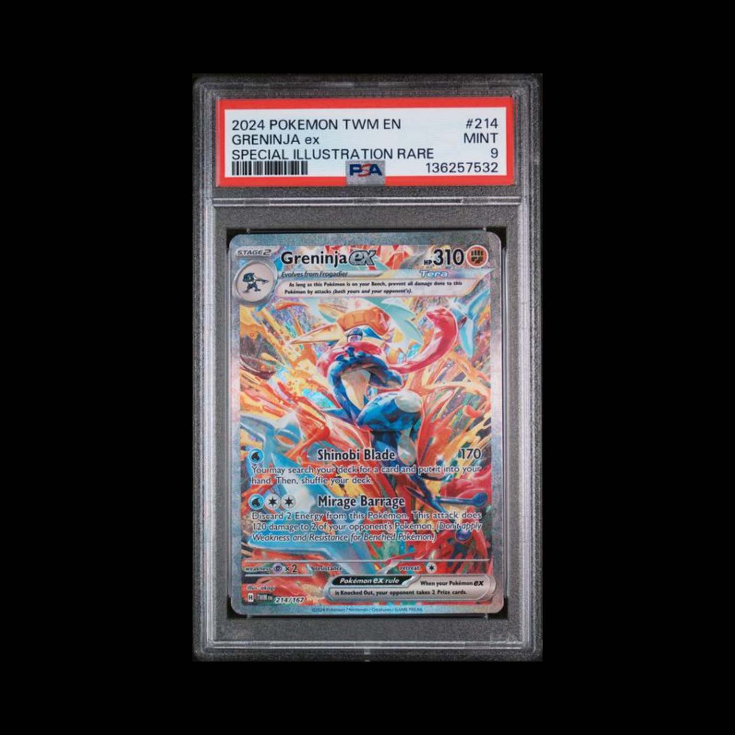 Pokemon Slab Greninja EX 214 PSA 9 Mint 2024