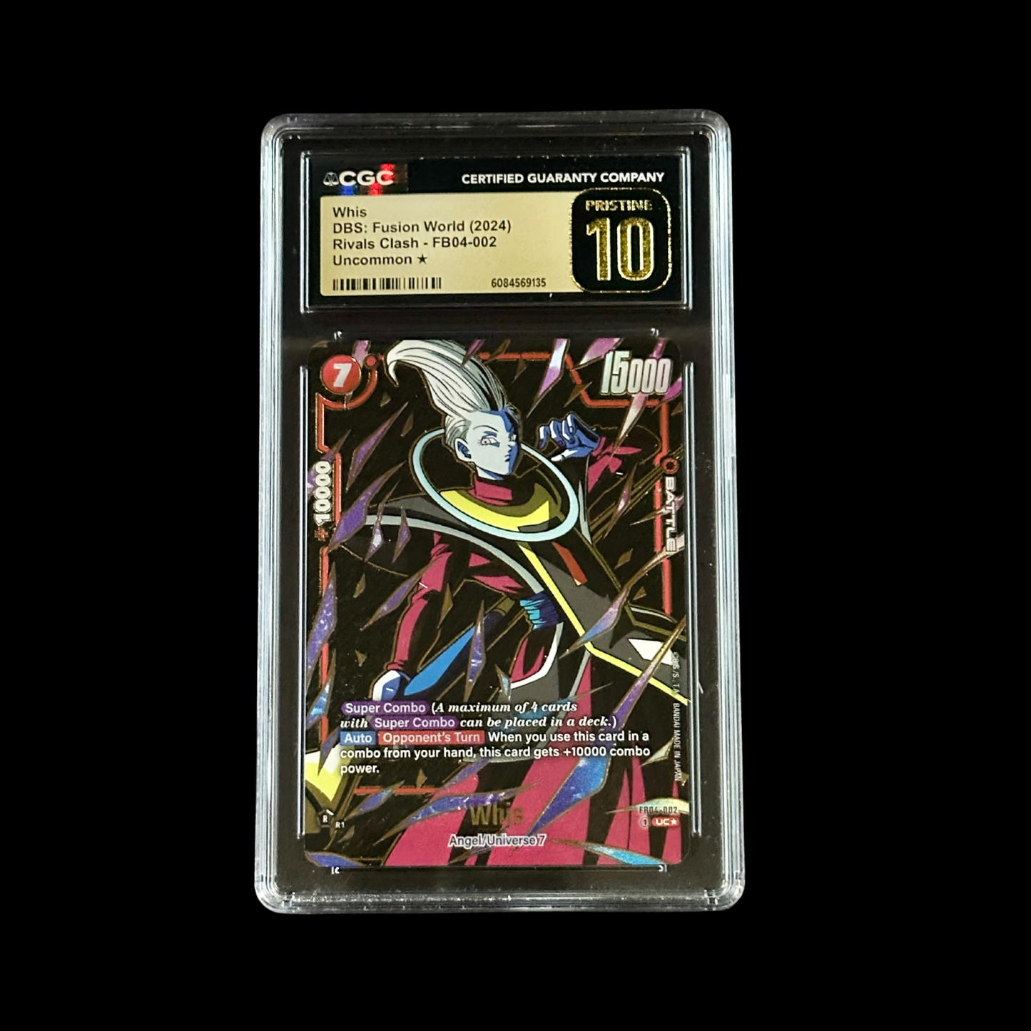Dragon Ball Super Fusion World Slab Whis FB04-002 CGC Pristine 10 2024