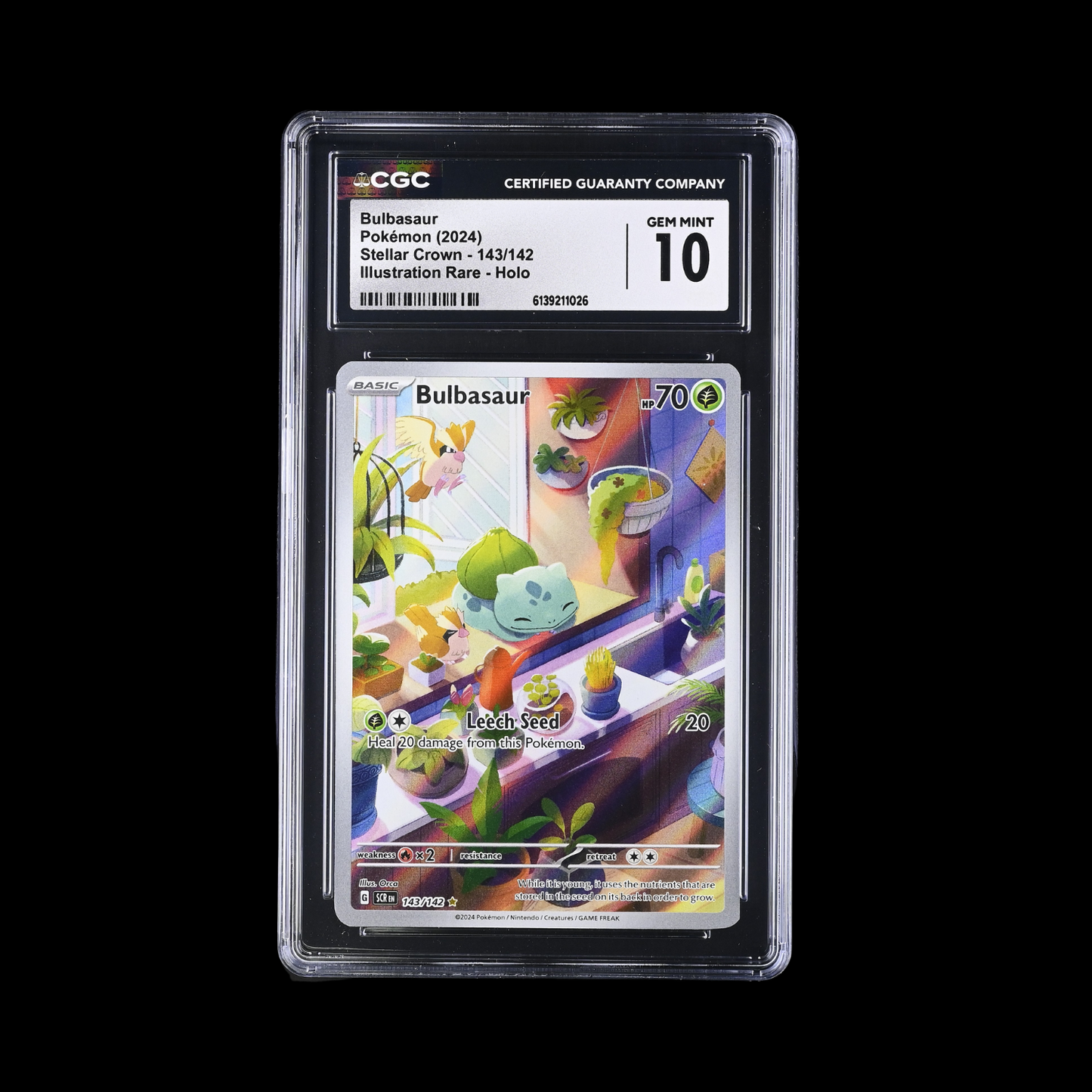 Pokemon Slab Bulbasaur 143 CGC 10 Gem 2024