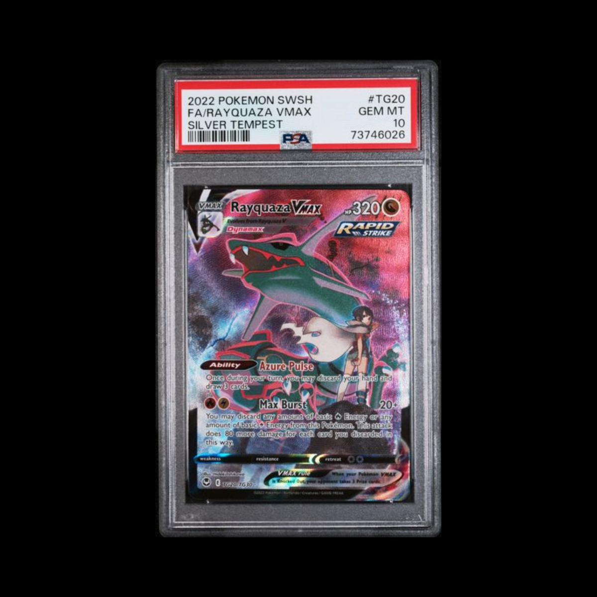 Pokemon Slab Raquaza VMAX TG20 PSA 10 Gem 2022