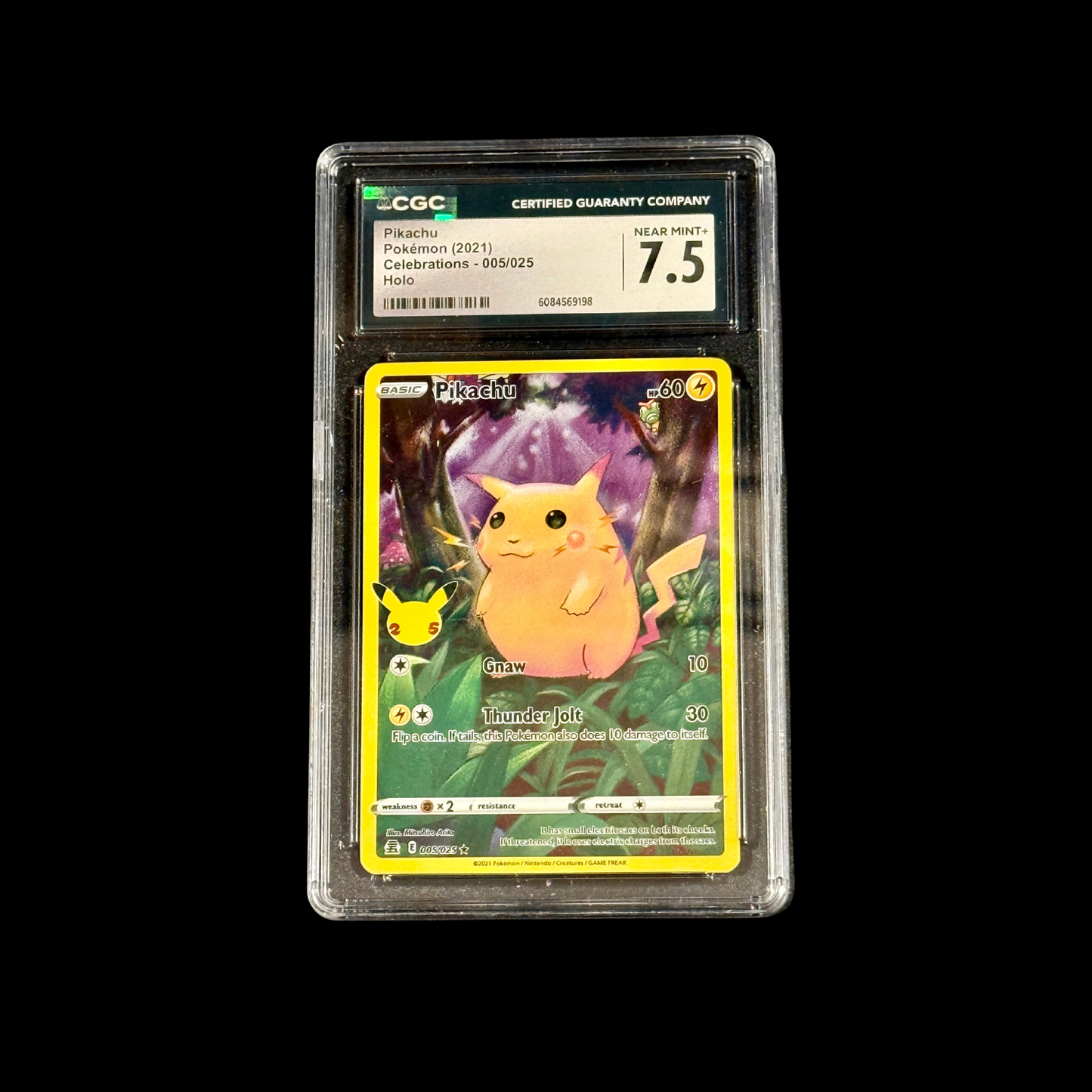 Pokemon Slab Pikachu 005/025 CGC 7.5 NM 2021