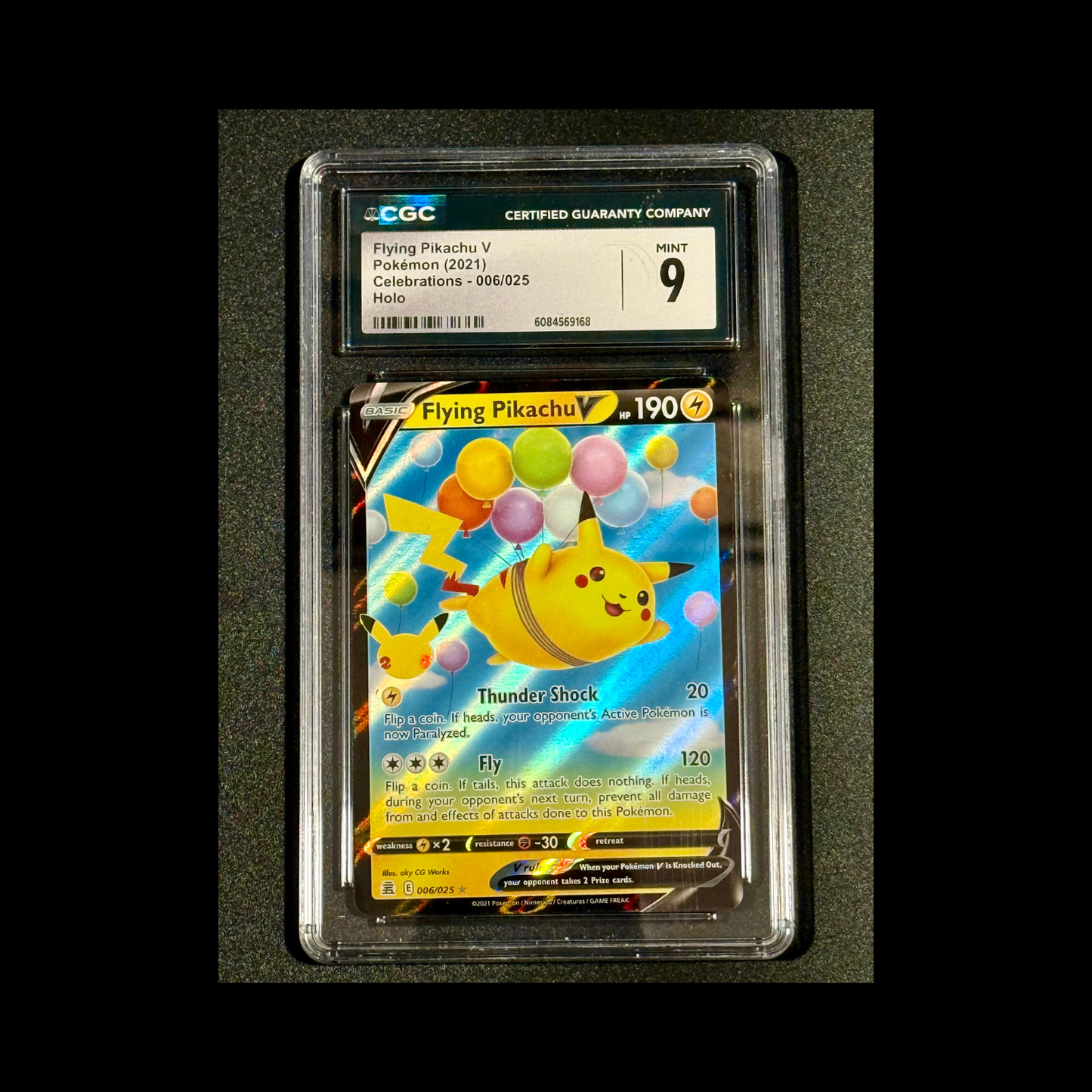 Pokemon Slab Flying PikachuV 006/025 CGC 9 NM 2021