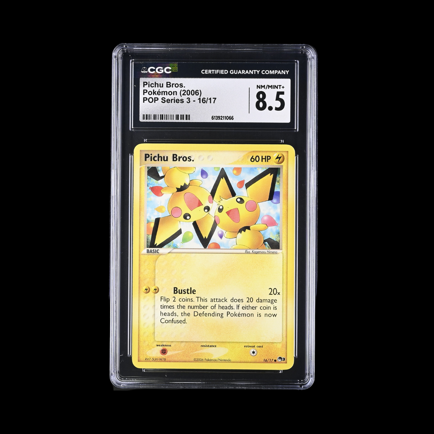 Pokemon Slab Pichu Bros. 16 CGC 8.5 NM+ 2006