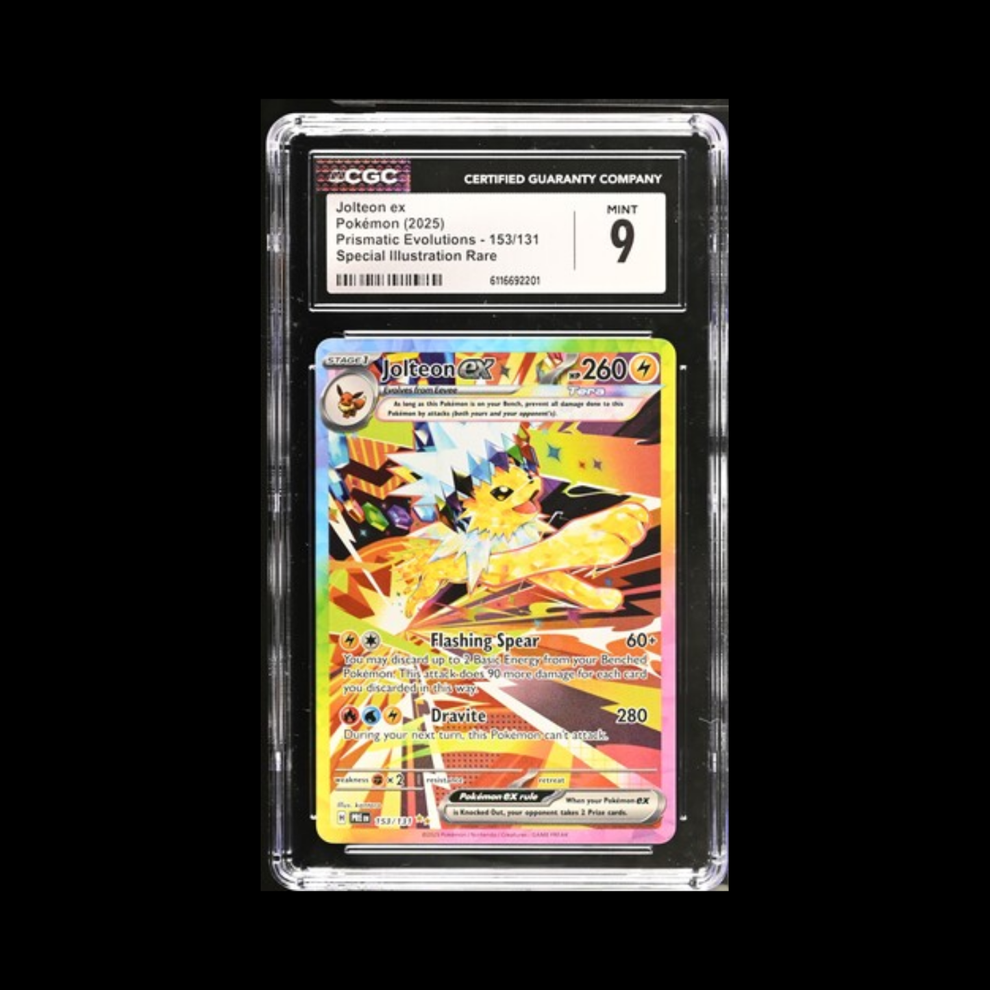 Pokemon Slab Jolteon EX 153 CGC 9 Mint 2025