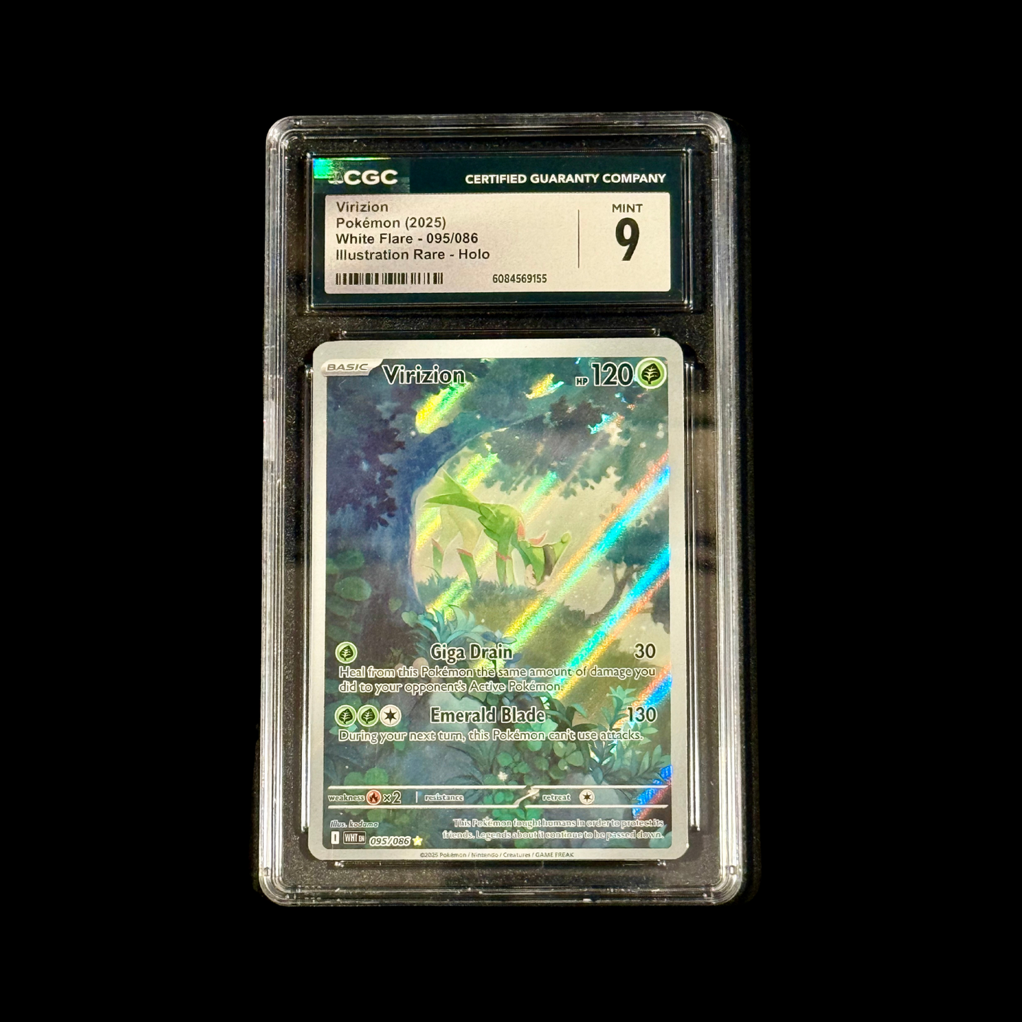 Pokemon Slab Virizion 095/086 CGC 9 NM 2025