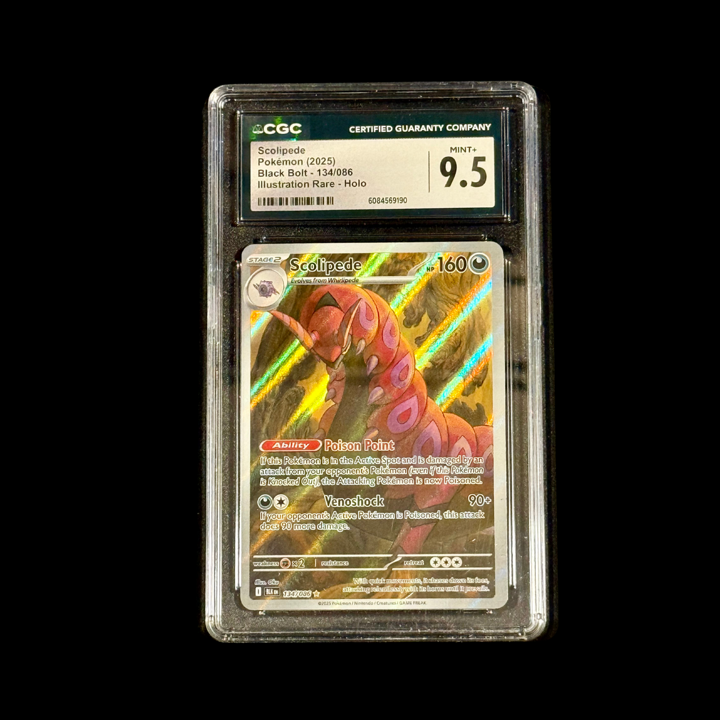 Pokemon Slab Scolipede 134/086 CGC 9.5 NM 2025
