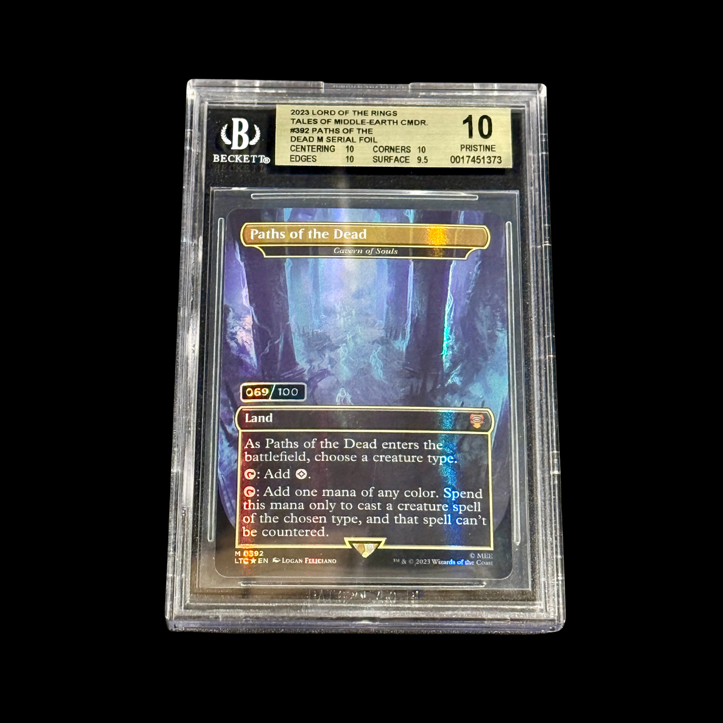 MTG Magic The Gathering Slab LOTR Paths of the Dead Serialized 069/100 BGS 10 Gem 2023