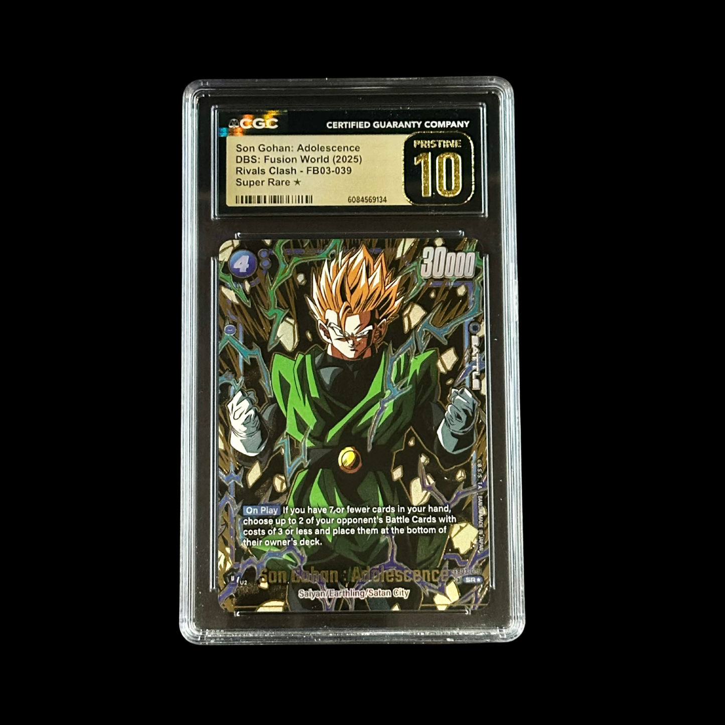 Dragon Ball Super Fusion World Slab Son Gohan Adolescence FB03-039 CGC Pristine 10 2025
