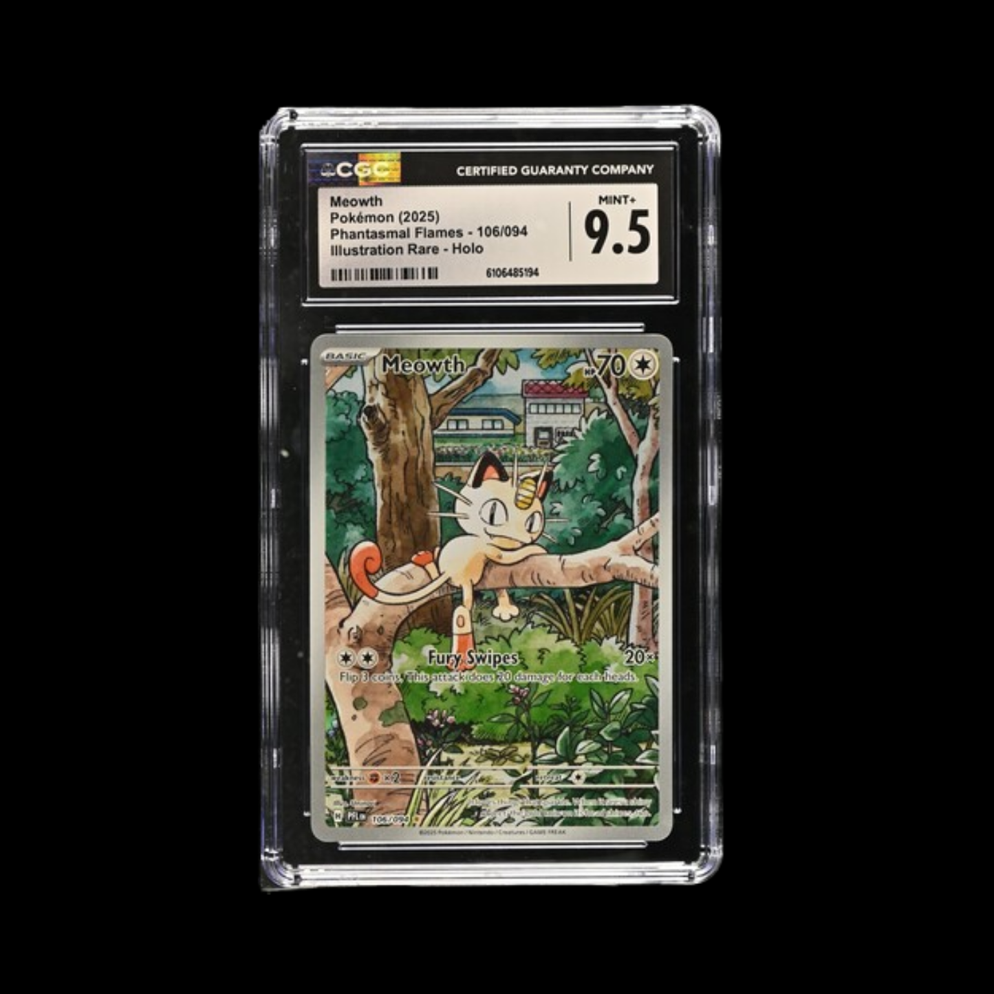Pokemon Slab Meowth 106 2025 CGC 9.5 Mint+ 2025