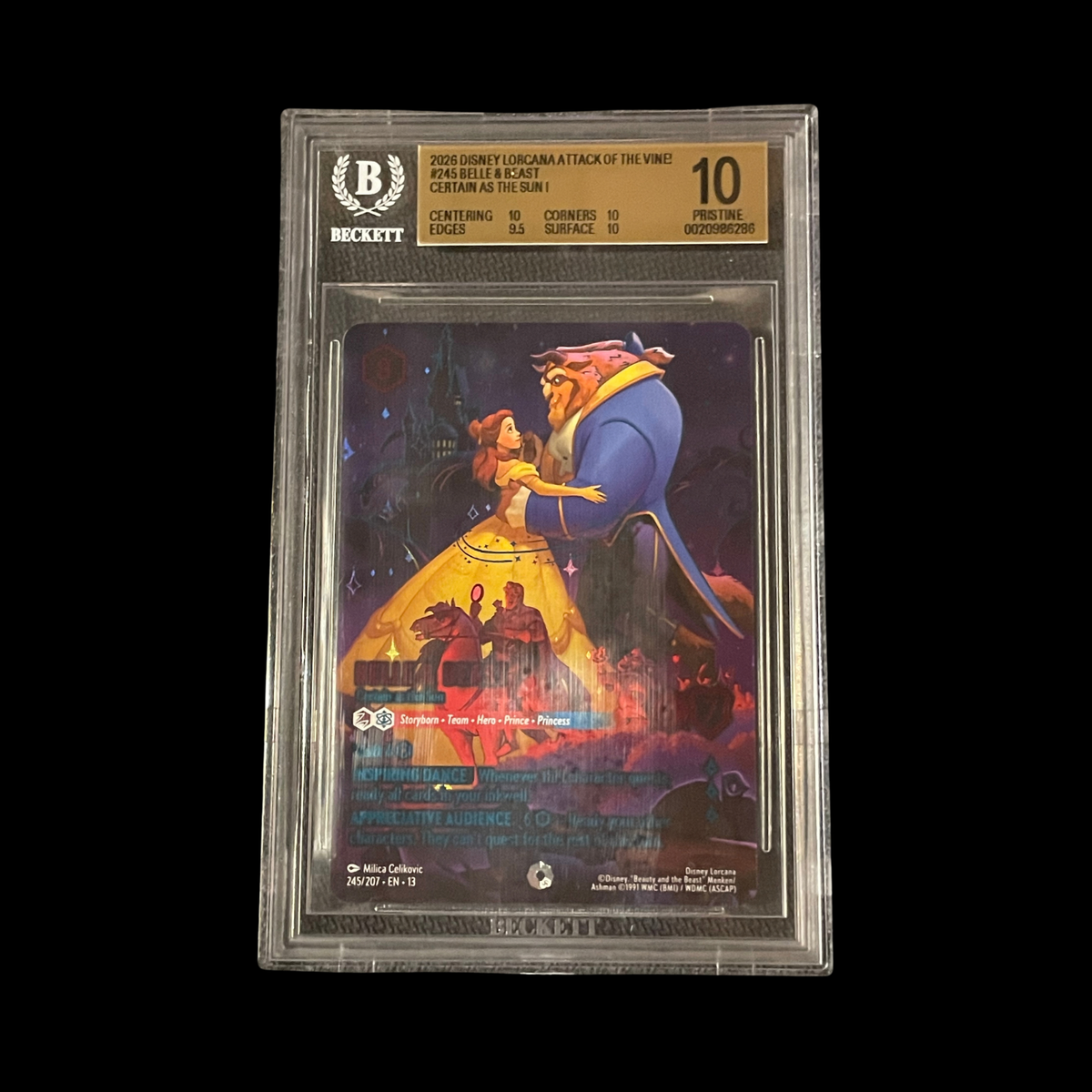 Disney Lorcana Slab Belle & Beast - Certain As The Sun 245 BGS 10 Pristine 2026
