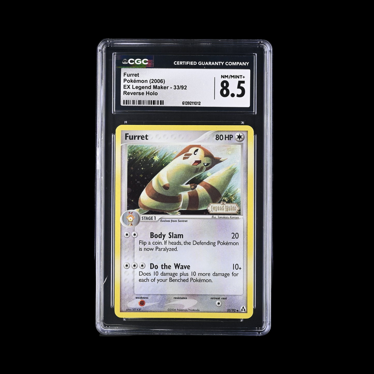 Pokemon Slab Furret 33 Reverse Holo CGC 8.5 Mint+ 2006
