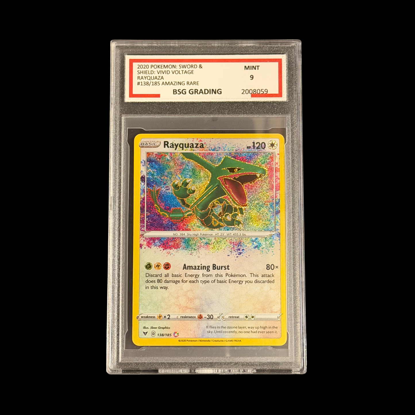 Pokemon Slab Rayquaza 138 BSG 9 Mint 2020