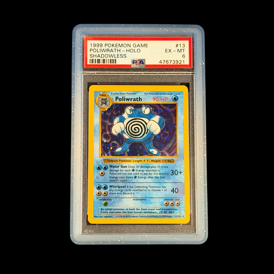 Pokemon Slab Poliwrath 13/102 Holo Shadowless PSA 6 EX-NM 1999