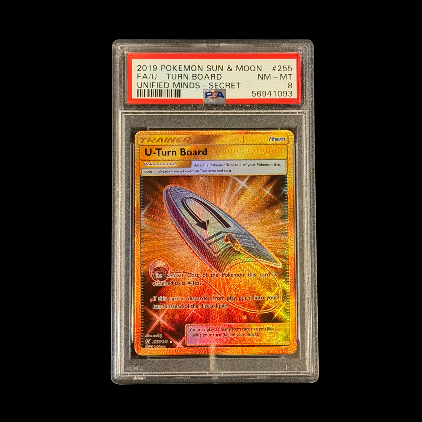 Pokemon Slab U-Turn Board 255 PSA 8 Near Mint 2019