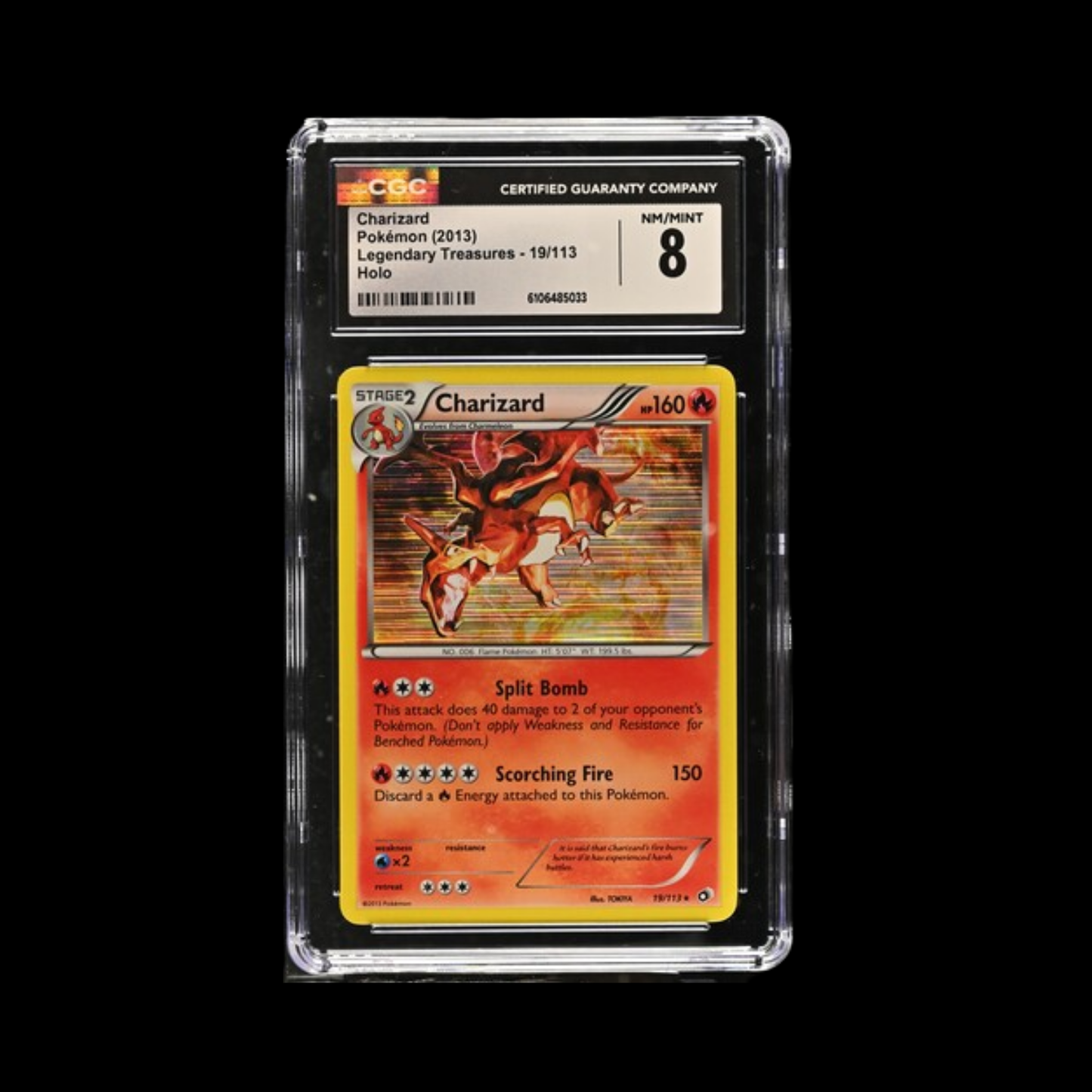 Pokemon Slab Charizard Holo 19 2013 CGC 8 Nm/Mint