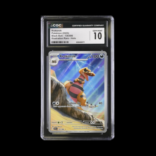 Pokemon Slab Krokorok 136 2025 CGC 10 Gem Mint
