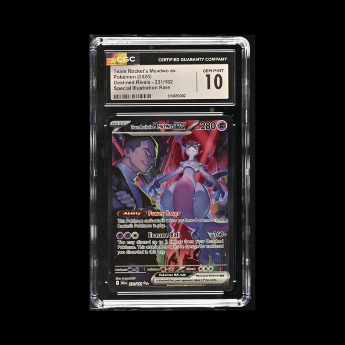 Pokemon Slab Team Rocket's Mewtwo EX 231 CGC 10 Gem 2025