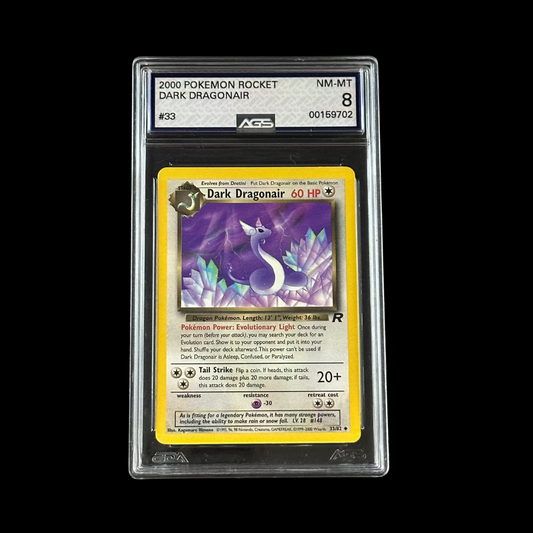Pokemon Slab Dark Dragonair Rocket 33/82 AGS 8 NM 2000
