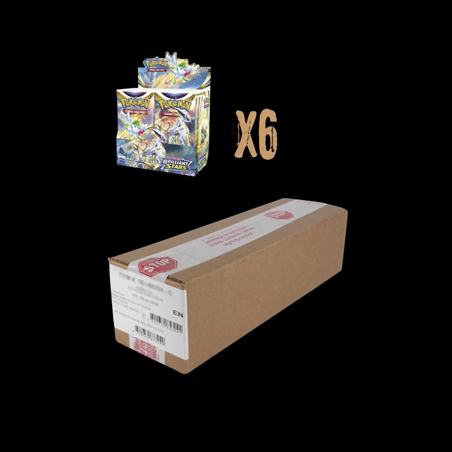 Pokemon Sword & Shield Brilliant Stars 6x Booster Box Sealed Case