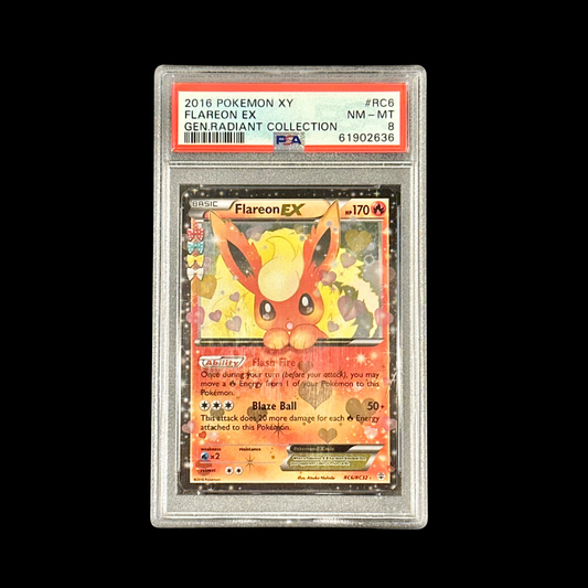Pokemon Slab Flareon EX RC6 PSA 8 NM 2016
