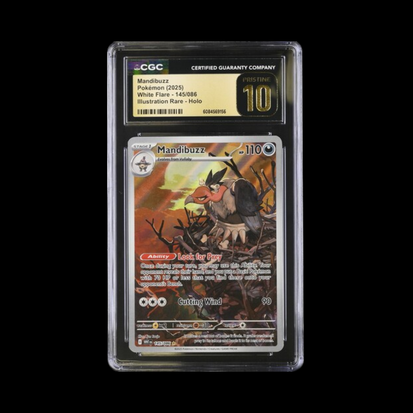 Pokemon Slab Mandibuzz 145 2025 CGC Pristine 10