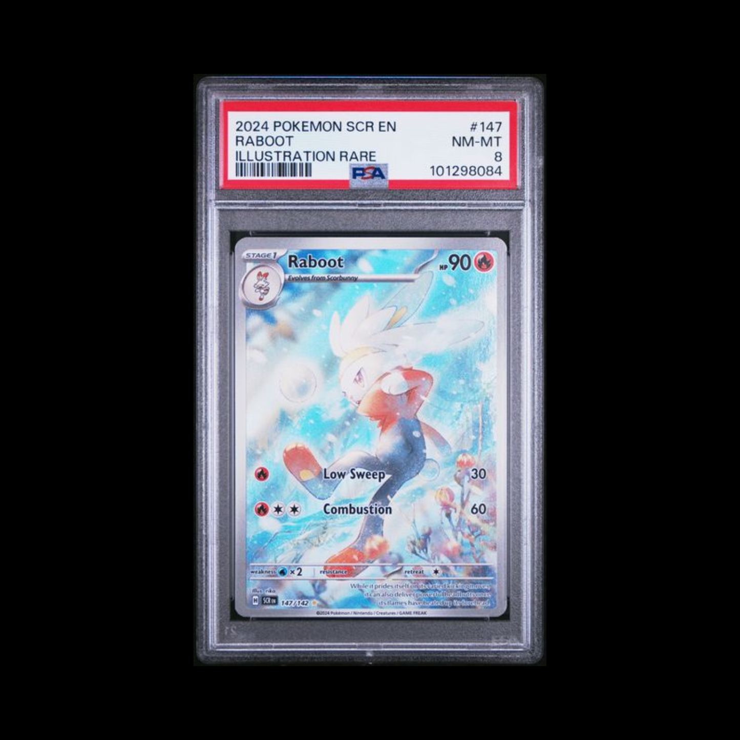 Pokemon Slab Raboot 147 PSA 8 Near Mint 2024