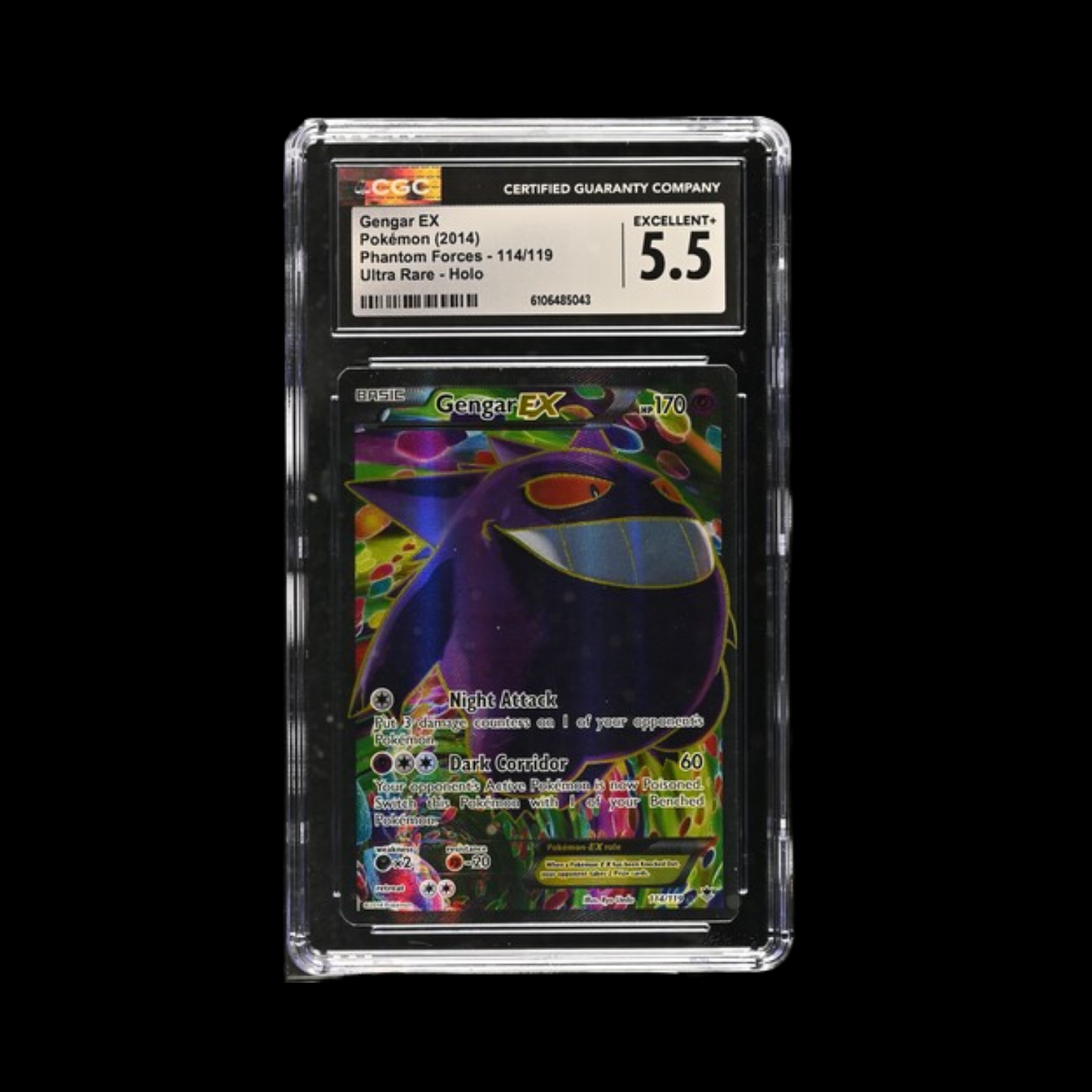 Pokemon Slab Gengar 114 2014 CGC 5.5 Excellent+