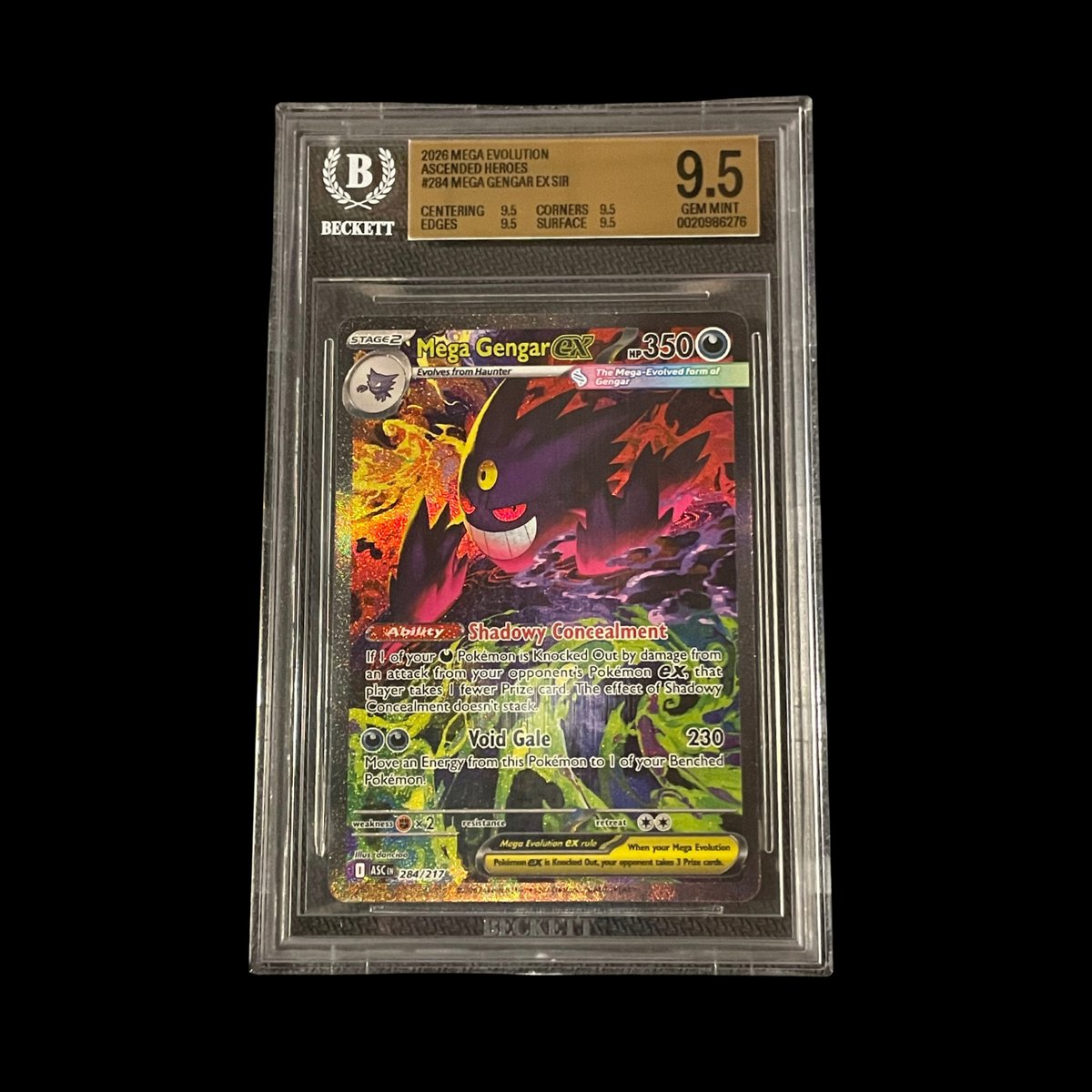 Pokemon Slab Mega Gengar EX 284 BGS 9.5 Gem 2026