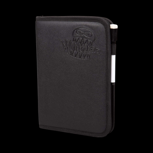 Monster Zippered Binder Black Deluxe 4 Pocket 160x Cards