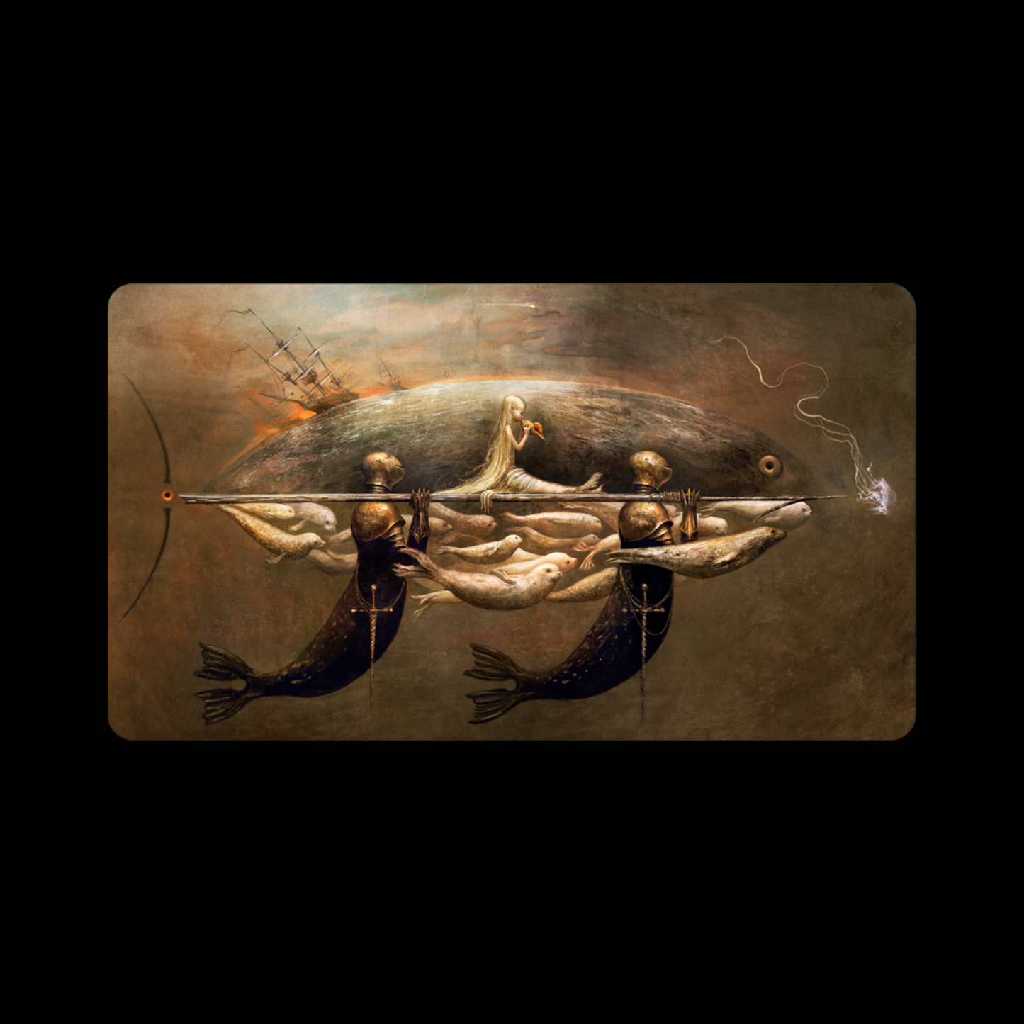 MTG Magic The Gathering Authentic Limited Playmat Signed - Selkie Guard