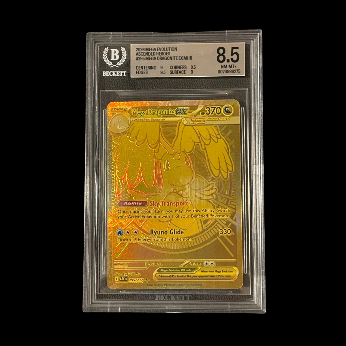 Pokemon Slab Mega Dragonite EX 295 BGS 8.5 Near Mint+ 2026
