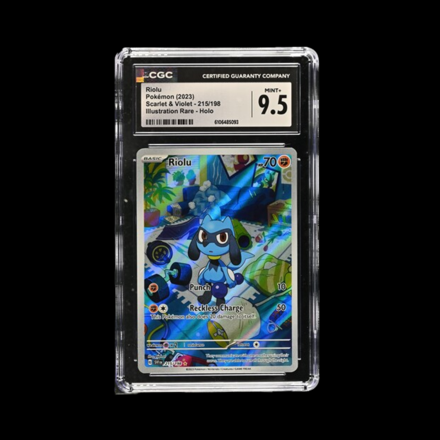 Pokemon Slab Riolu 215 2023 CGC 9.5 Mint+