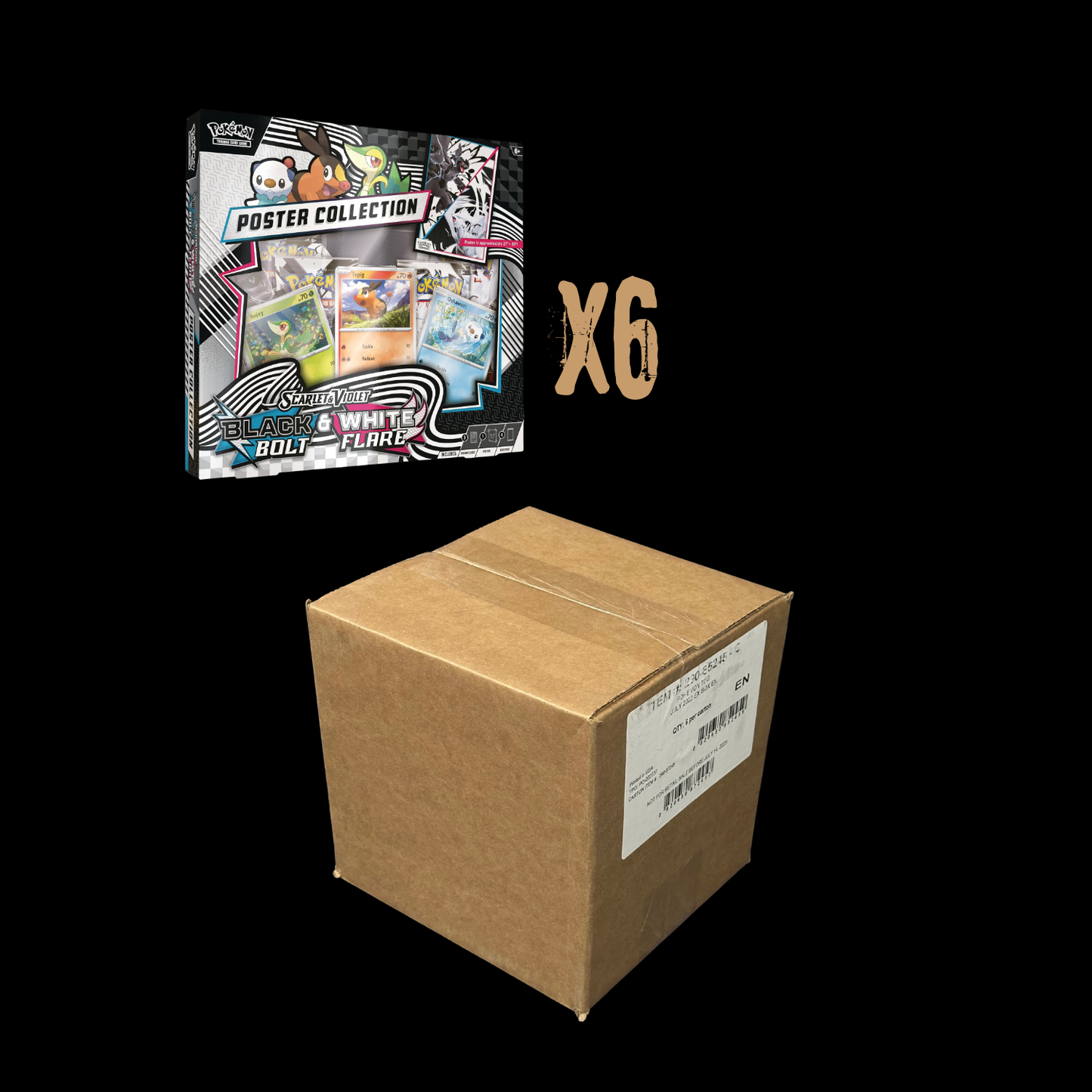 Pokemon Scarlet & Violet Black Bolt & White Flare 6x Poster Collection Sealed Case