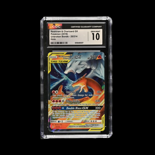 Pokemon Slab Reshiram & Charizard GX 20 2019 CGC 10 Gem Mint