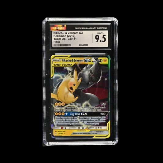 Pokemon Slab Pikachu & Zekrom Holo 33 2019 CGC 9.5 Mint+