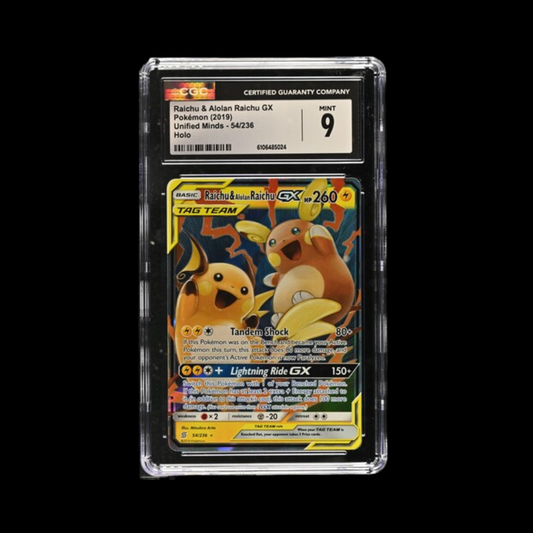 Pokemon Slab Raichu & Alolan Raichu Holo 54 2019 CGC 9 Mint