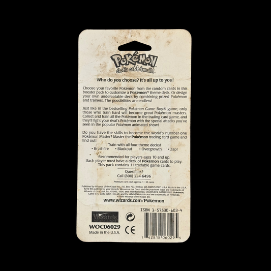 Pokemon Blastoise Base Set Unlimited Blister Pack 1999