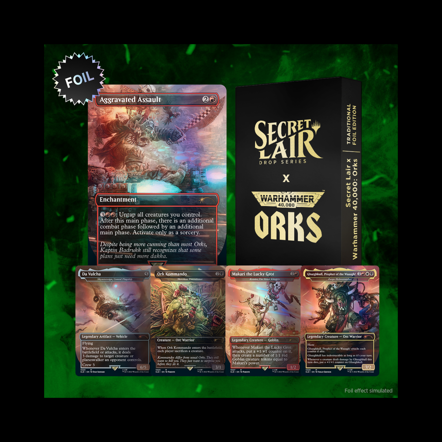 MTG Magic The Gathering Secret Lair Warhammer 40k Orks Foil Edition Sealed