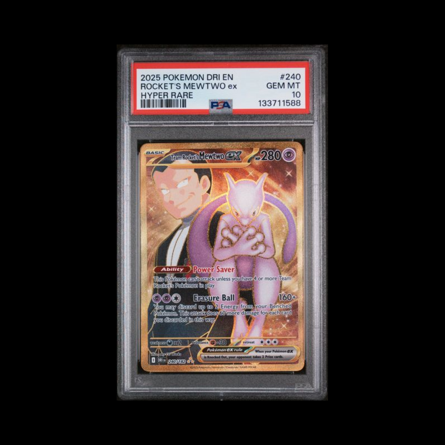 Pokemon Slab Team Rocket's Mewtwo EX 240 PSA 10 Gem 2025
