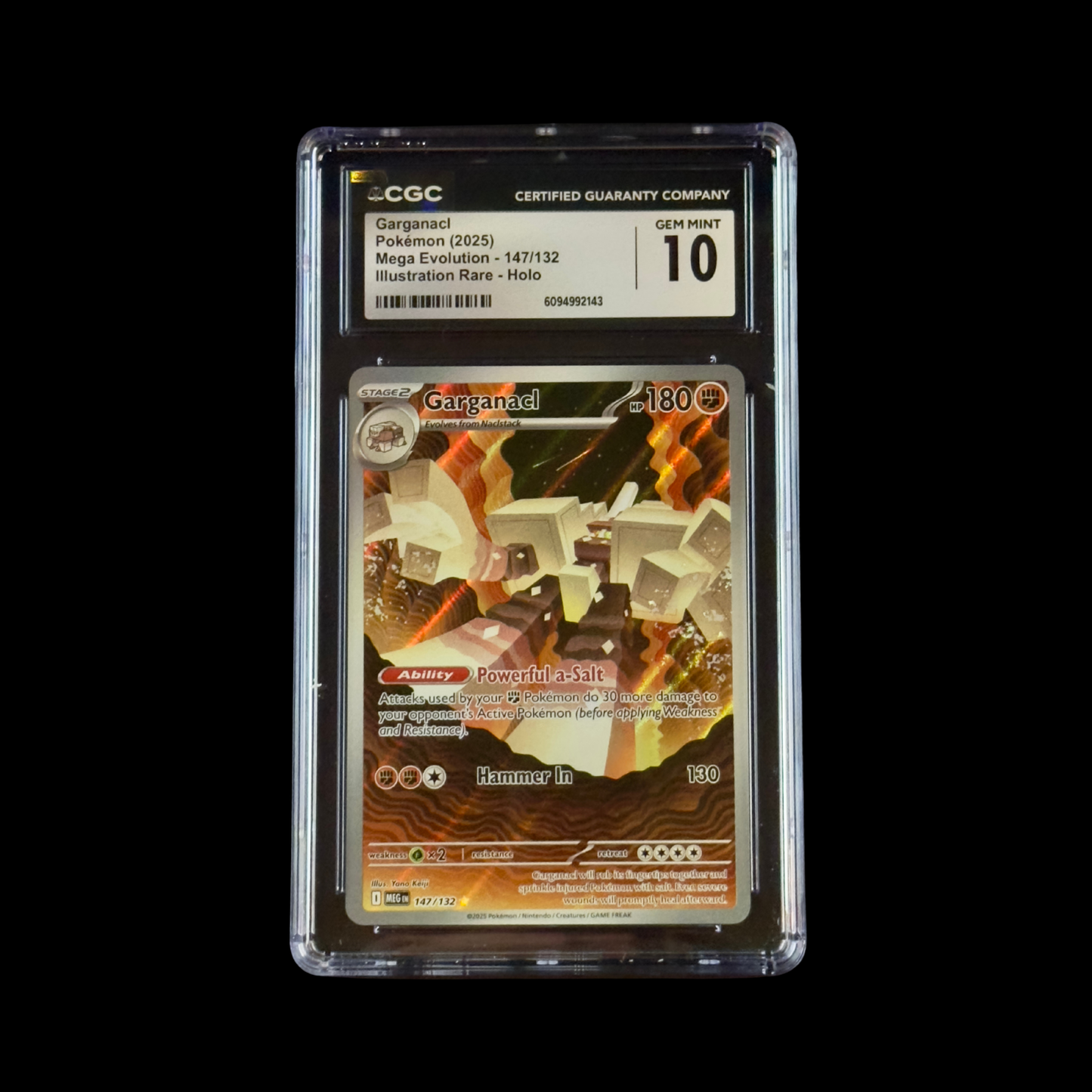 Pokemon Slab Garganacl 147 CGC 10 Gem 2025