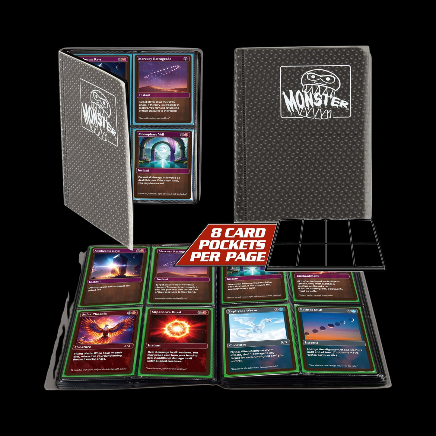 Monster Binder Holofoil Black 4 Pocket 160x Cards