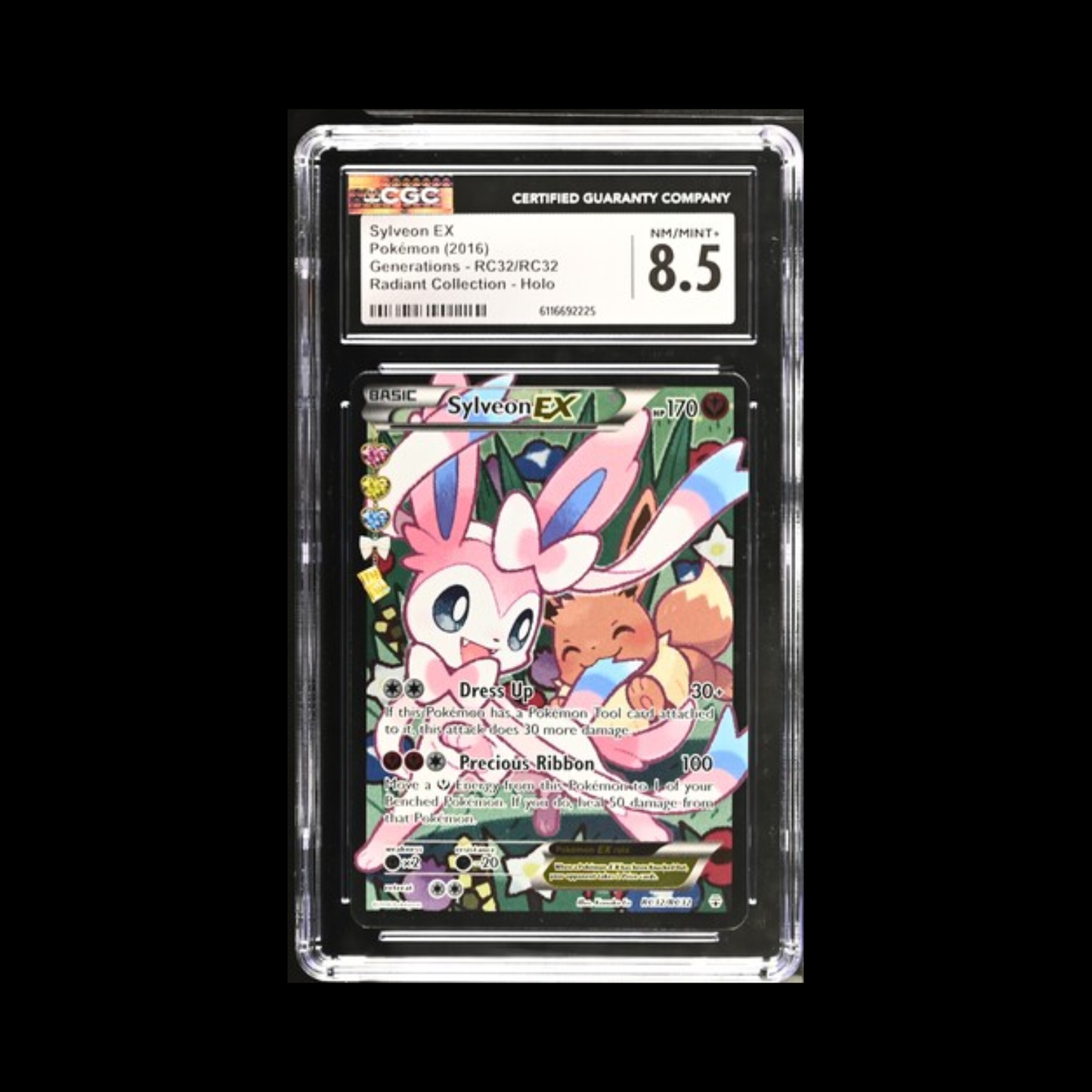 Pokemon Slab Sylveon EX RC32 CGC 8.5 Near Mint+ 2016