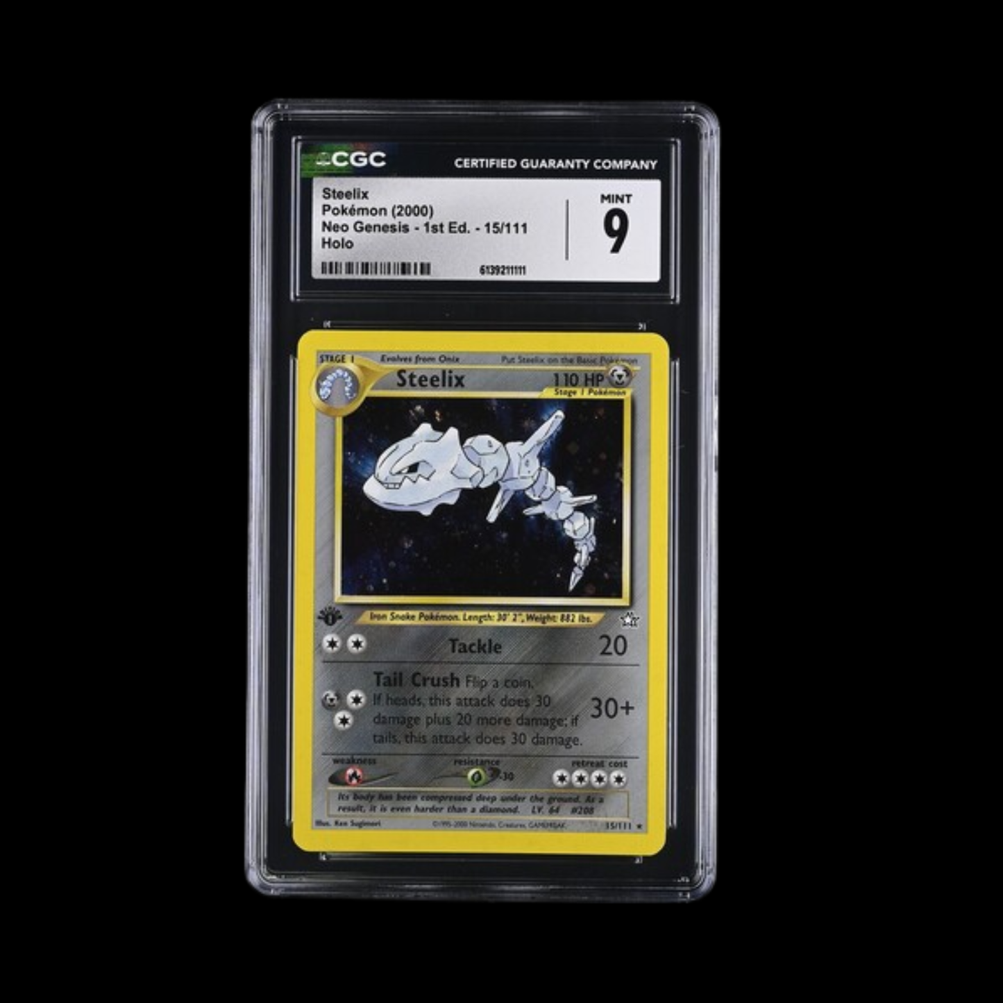 Pokemon Slab Steelix 15 1st Ed Holo CGC 9 Mint 2000