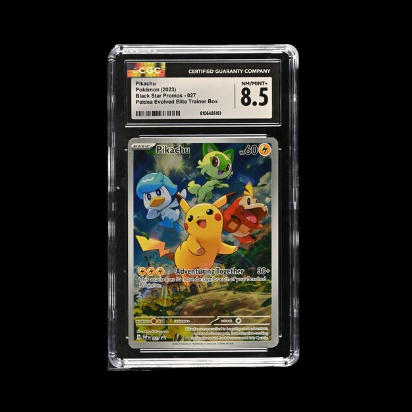 Pokemon Slab Pikachu 027 2023 CGC 8.5 Nm/Mint+