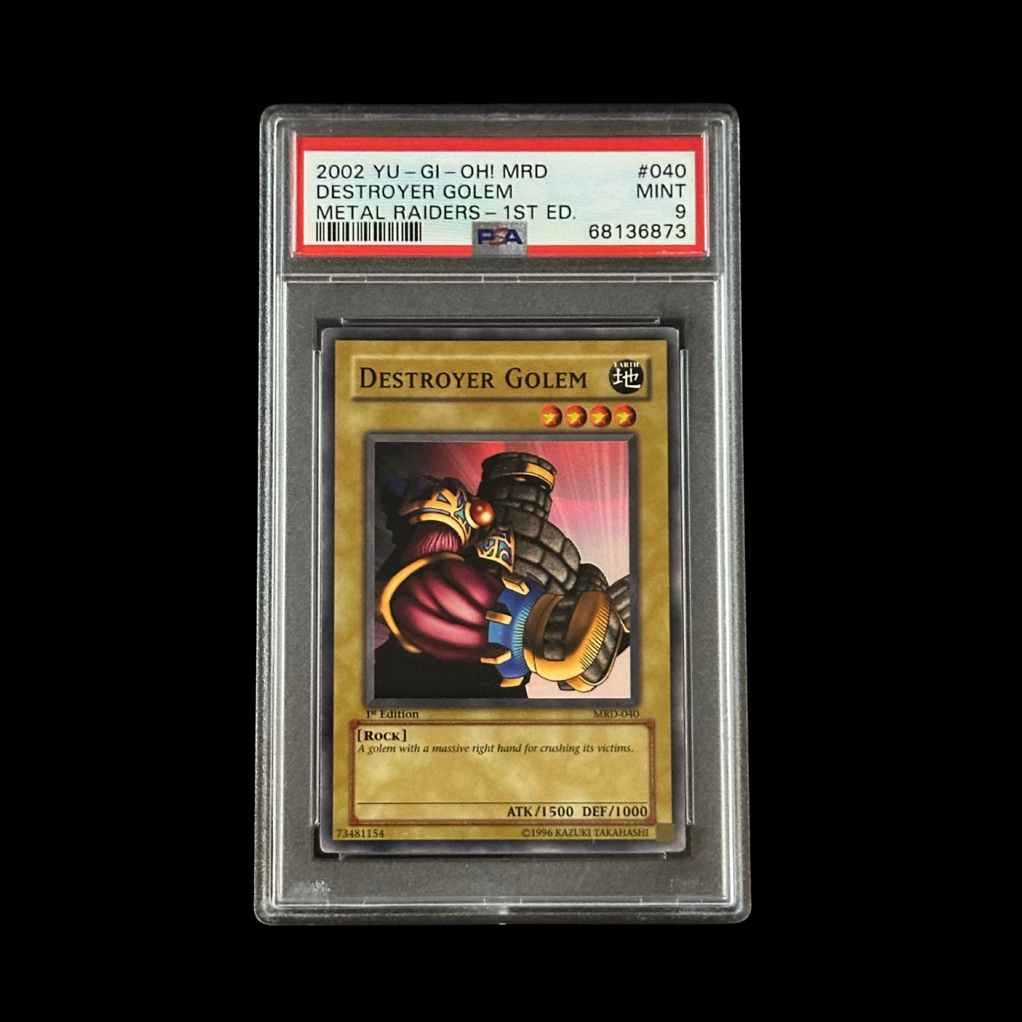 Yu-Gi-Oh! Slab Destroyer Golem Metal Raiders 1st Edition MRD-040 PSA 9 Mint 2002