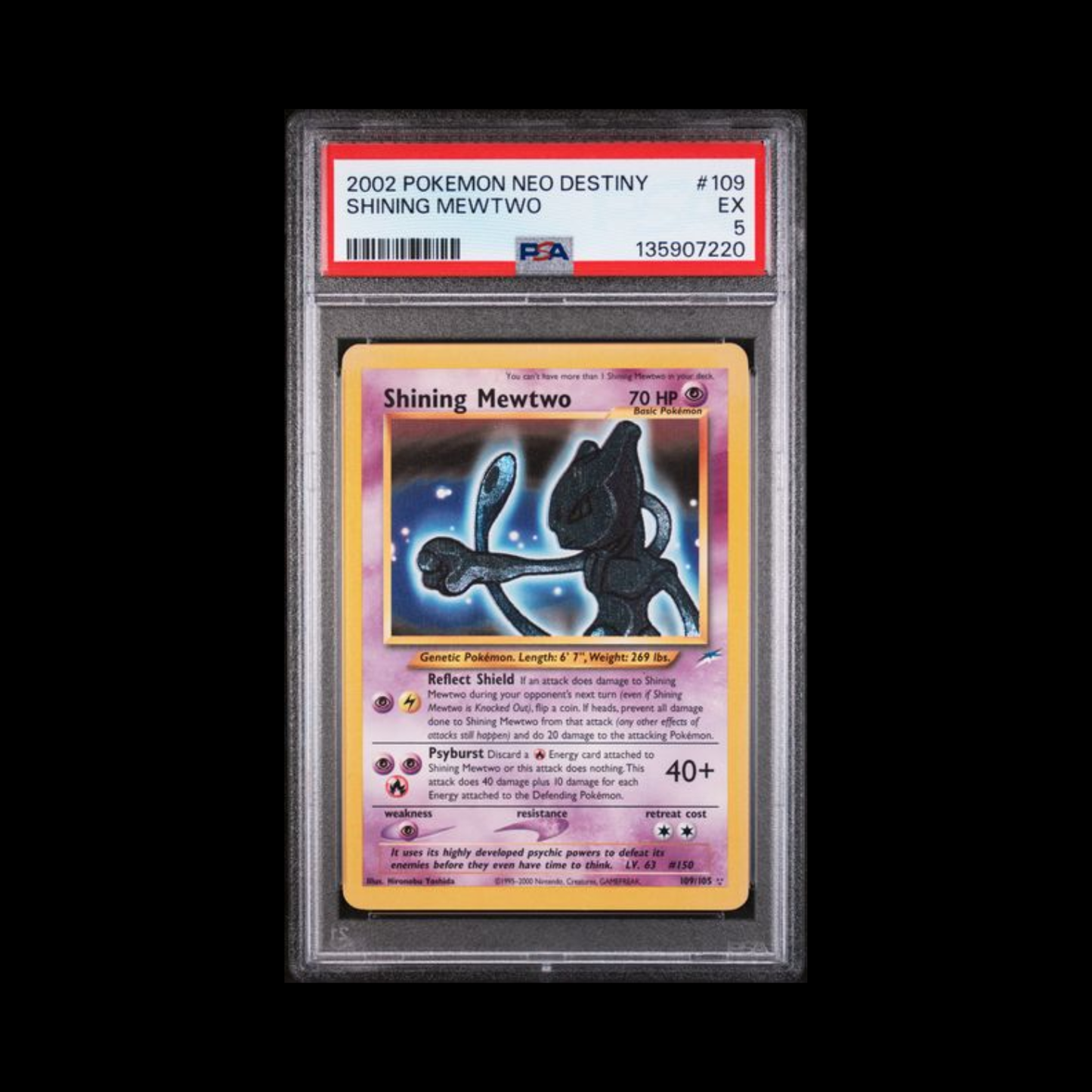 Pokemon Slab Shining Mewtwo 109 PSA 5 EX 2002