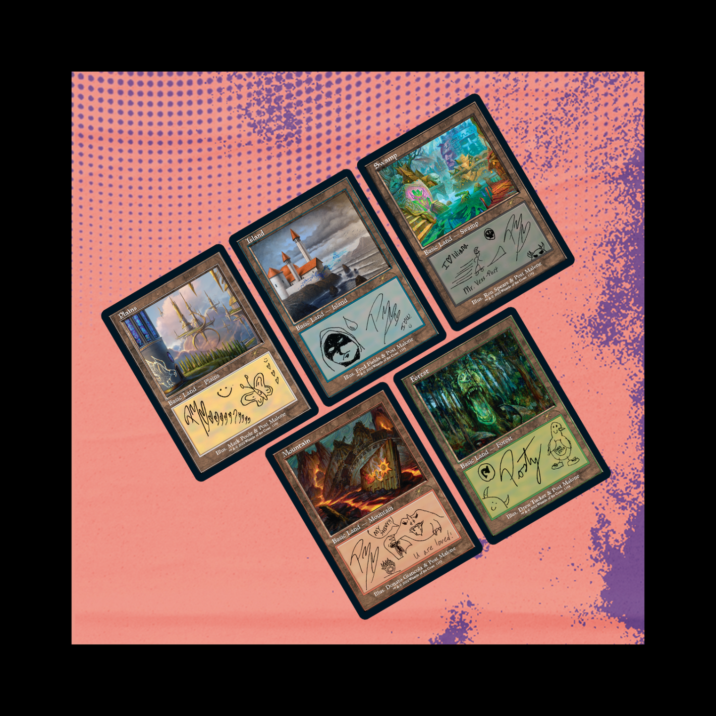 MTG Magic The Gathering Secret Lair Post Malone: The Lands Sealed