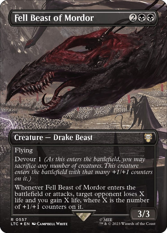 Fell Beast of Mordor (Borderless) (Surge Foil) (557) (LTC)